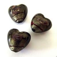 IMPEX TRIMITS DELUXE - HEART ROSE LAMP BEADS - BLACK